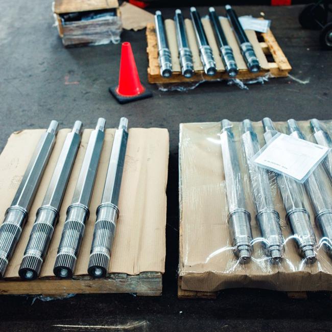 Custom spline shafts from True Gear & Spline Ltd. in Cambridge, Ontario.